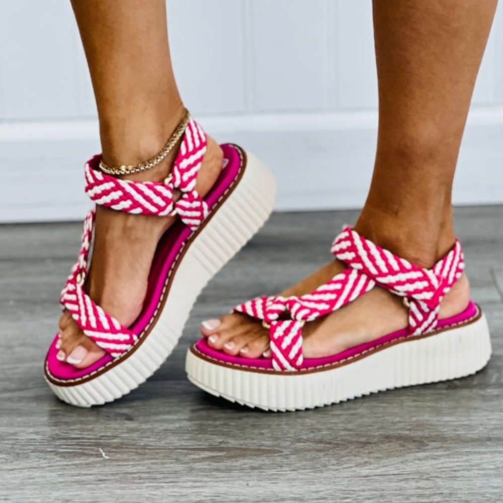 Pink and White Sandals